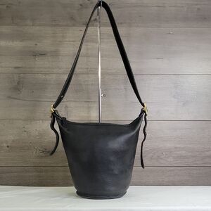 Vintage Coach 9953 Black Leather Helen's Legacy Bucket Shoulder Bag Hobo Tote